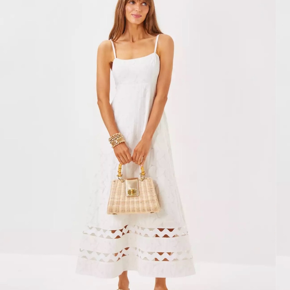 NWT Lilly Pulitzer Haliey Midi Dress, White, size 10